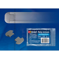 UFE-C01 SILVER 2 POLYBAG Набор заглушек для врезного профиля (2 шт). Материал- пластик, цвет серебро